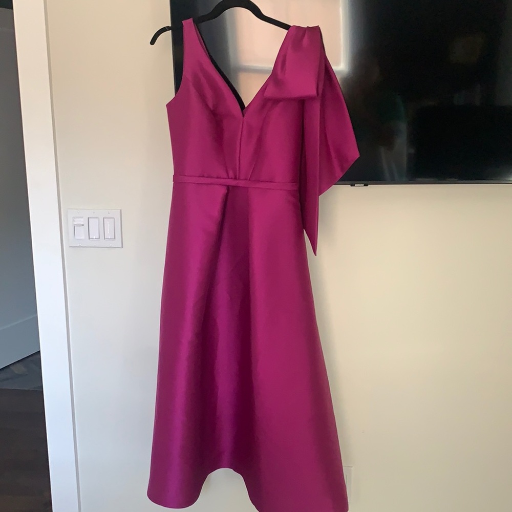 Theia fuschia flare gown